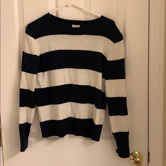 J. Crew Tops - JCREW Medium navy and white sweater
